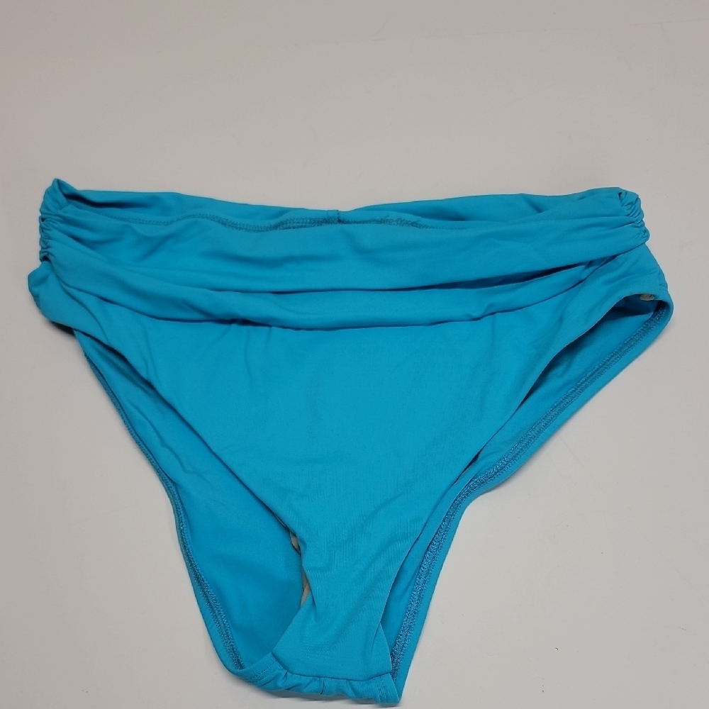 SOLUNA SWIM BIKINI BOTTOMS SZ 8 TEAL BLUE